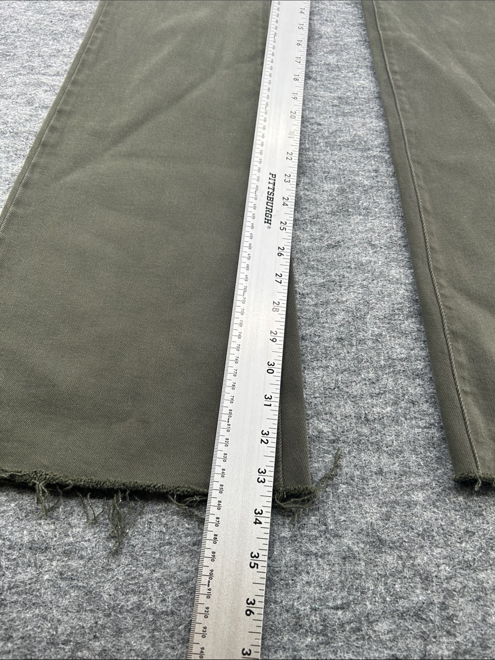 Cello Olive Green Denim Waistband Detail High Rise Flare Stretch Jean Size 7 - Picture 10 of 15